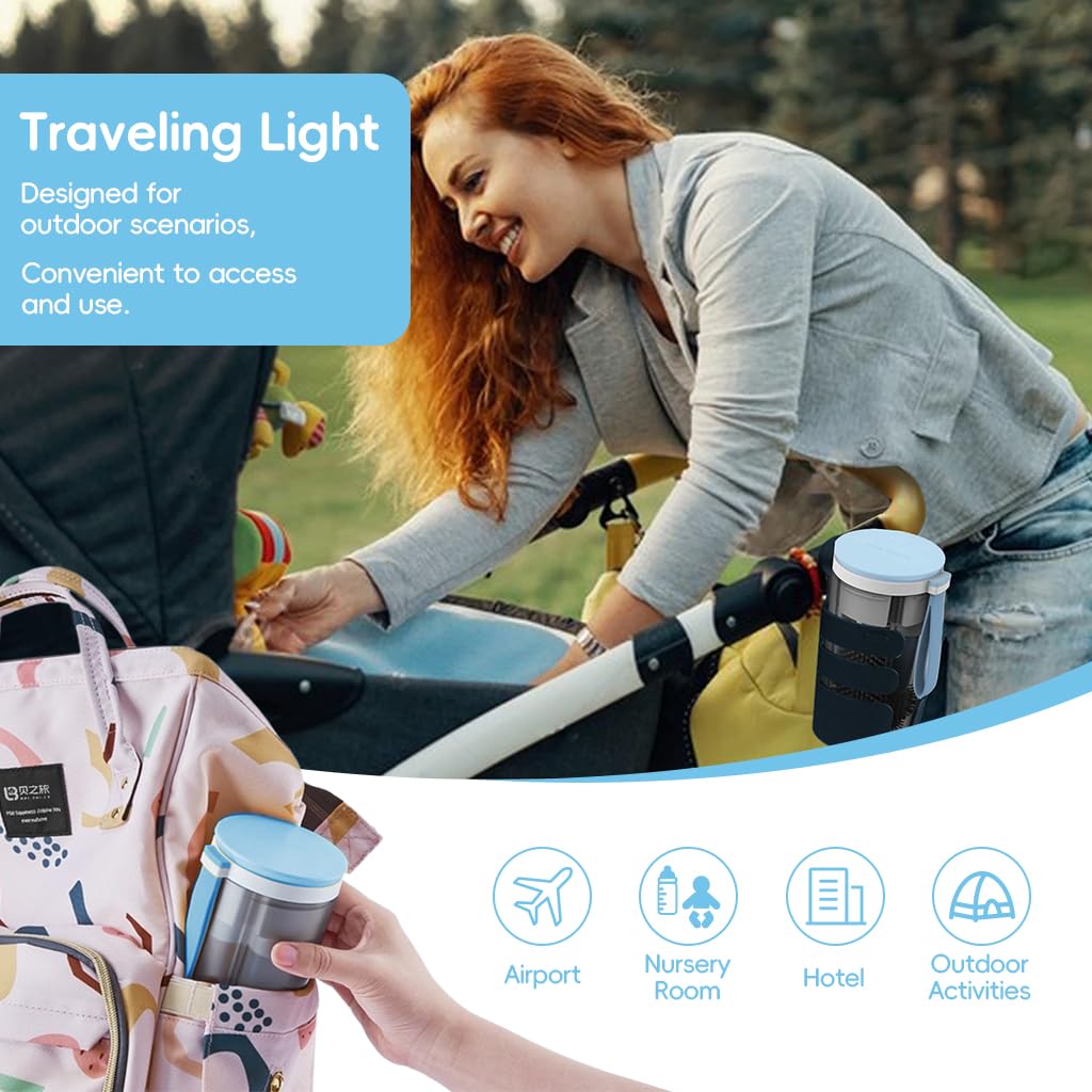 ZIBUYU Baby Bottle Cleaning Brush Kit with 2 in 1 Storage Case and Silicone Heads | 6 in 1 Travel Set