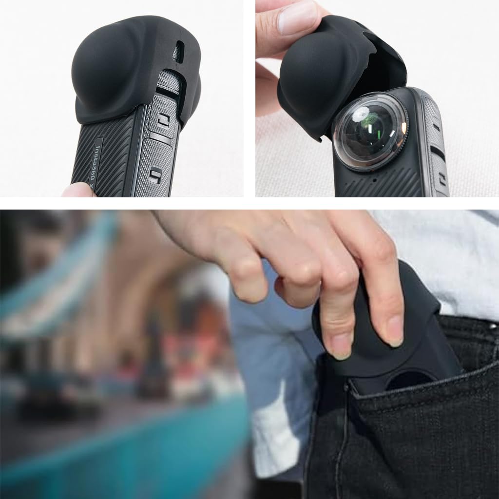 ZORBES Silicone Camera Lens Cover for Insta360 X5 and X4 featuring Contoured Fit | 2PCS Anti Scratch Dust Protection