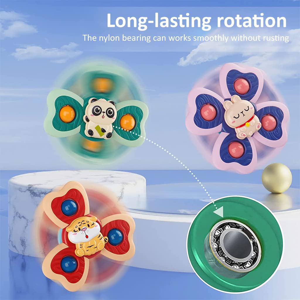 PATPAT Baby Bath Toys for Toddlers 1–3 with Soft Silicone Buttons & 3 Cartoon Shapes | Montessori Gift