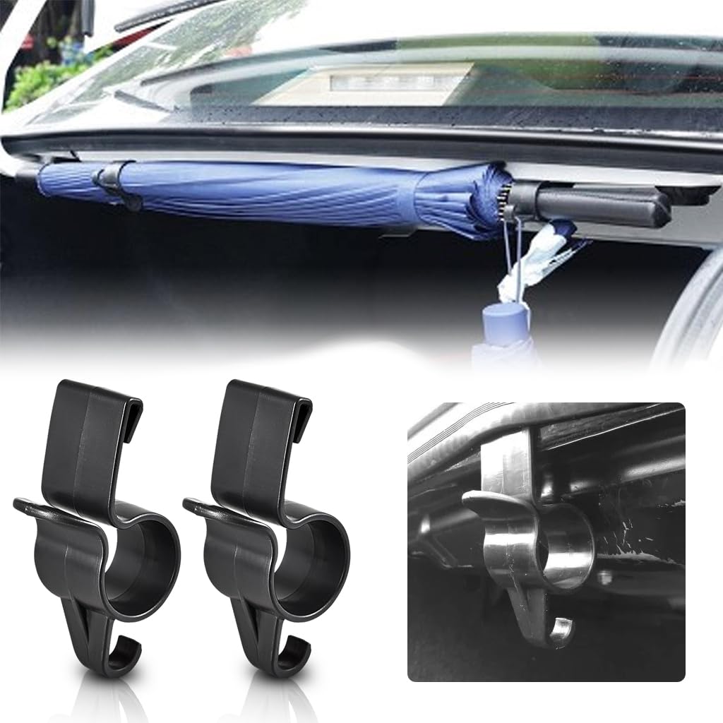 STHIRA Car Umbrella Holder for Trunk Organization with Dual Hook Design | 2Pcs Plastic Hangers