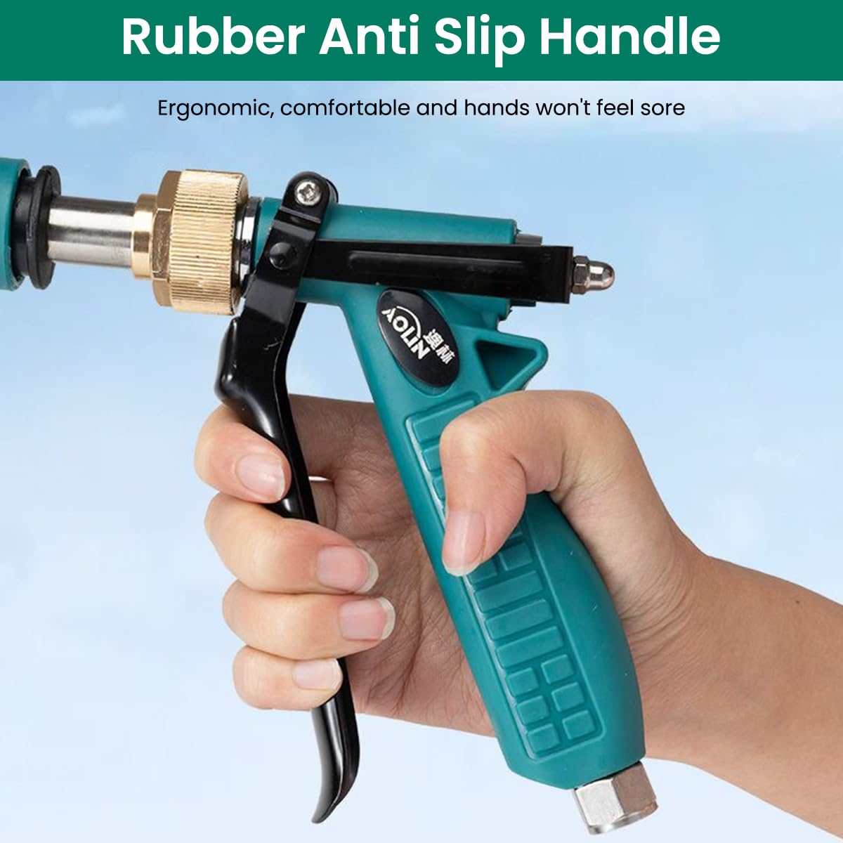 HASTHIP Pressurized Mist Sprayer for Pest Control and Garden Watering with Ceramic Nozzle and Ergonomic Handle | Adjustable Flow Green Plastic Design