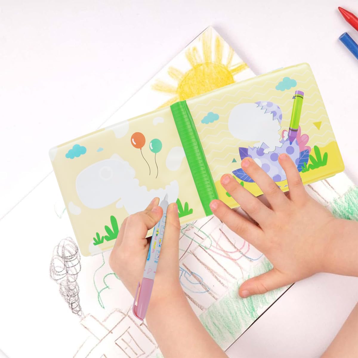 PATPAT Magical Water Painting Book for Kids with 8 Waterproof Pages and Water Pen | EVA Bath Toy for Toddlers 1–3 Years