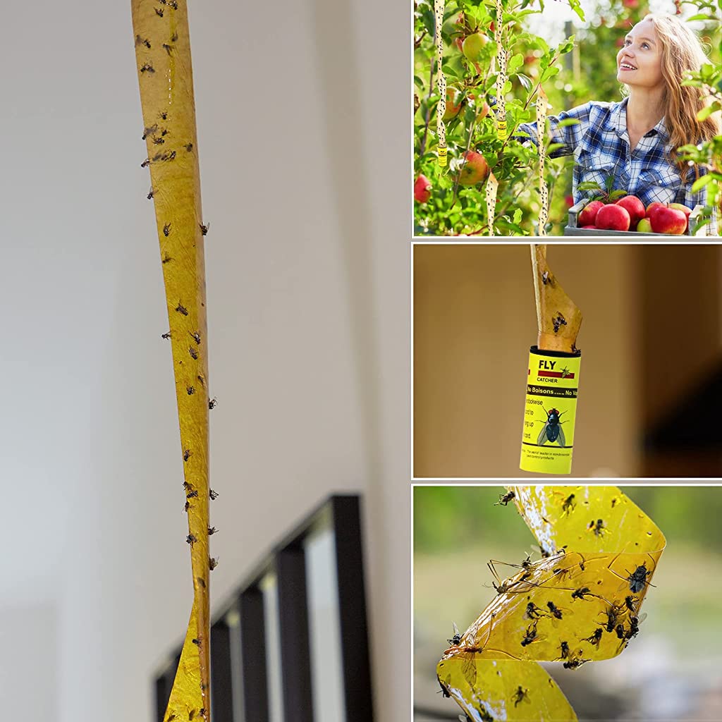 Supvox Fly Trap Kit for Garden and Indoor Use featuring 48PCS Ultra Sticky Yellow Traps