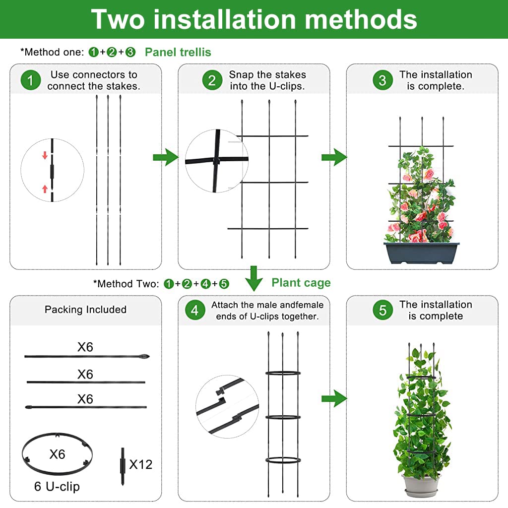 HASTHIP 110*22CM Garden Plant Support Cages Stakes for Vine, Flower, Vegetable, Pot Trellis, Round Climber Plant Support for Home Indoor & Outdoor