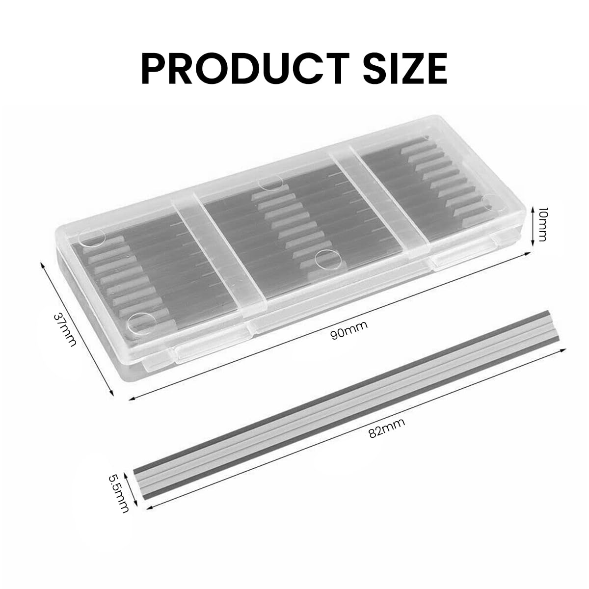 Serplex Replacement Blades for Wood Planer 10Pcs 3.23 in HSS | Universal Fit for Bosch and Makita