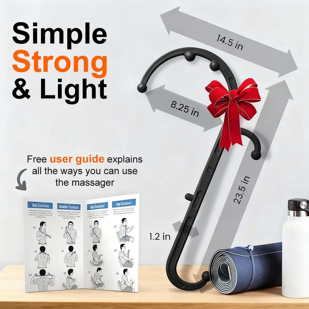 HANNEA Back Neck and Shoulder Massager for Pain Relief featuring Ergonomic Hook Design | Gift for Relaxation and Muscle Recovery