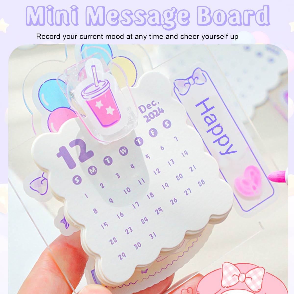 HASTHIP Desk Calendar for 2025 with Sanrio Kuromi Theme featuring Acrylic Design | Monthly Planner