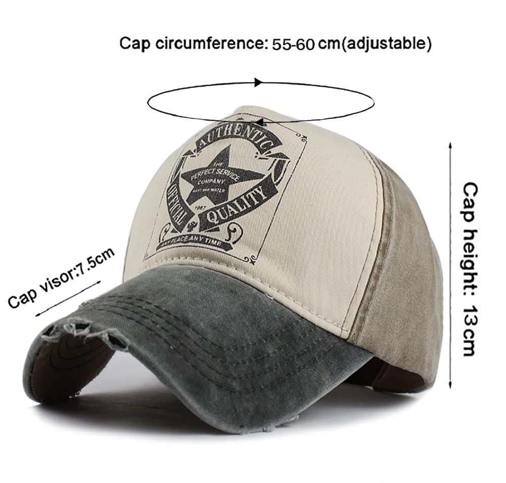 Zibuyu Sun Cap Hat for Men featuring Pentagram Print and Adjustable Cotton Design | Green