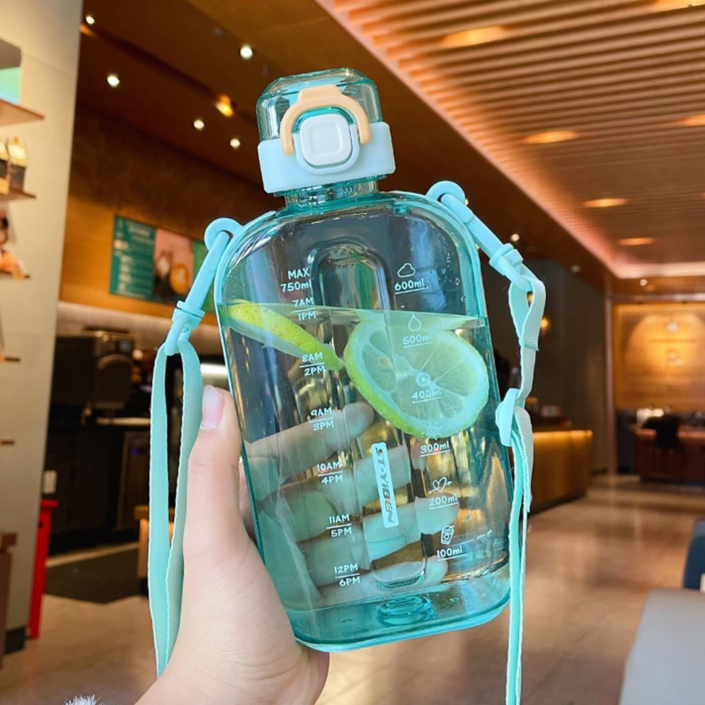 Optifit Water Bottle 750ml for Outdoor and Fitness with Leakproof Lid and Shoulder Strap | BPA Free