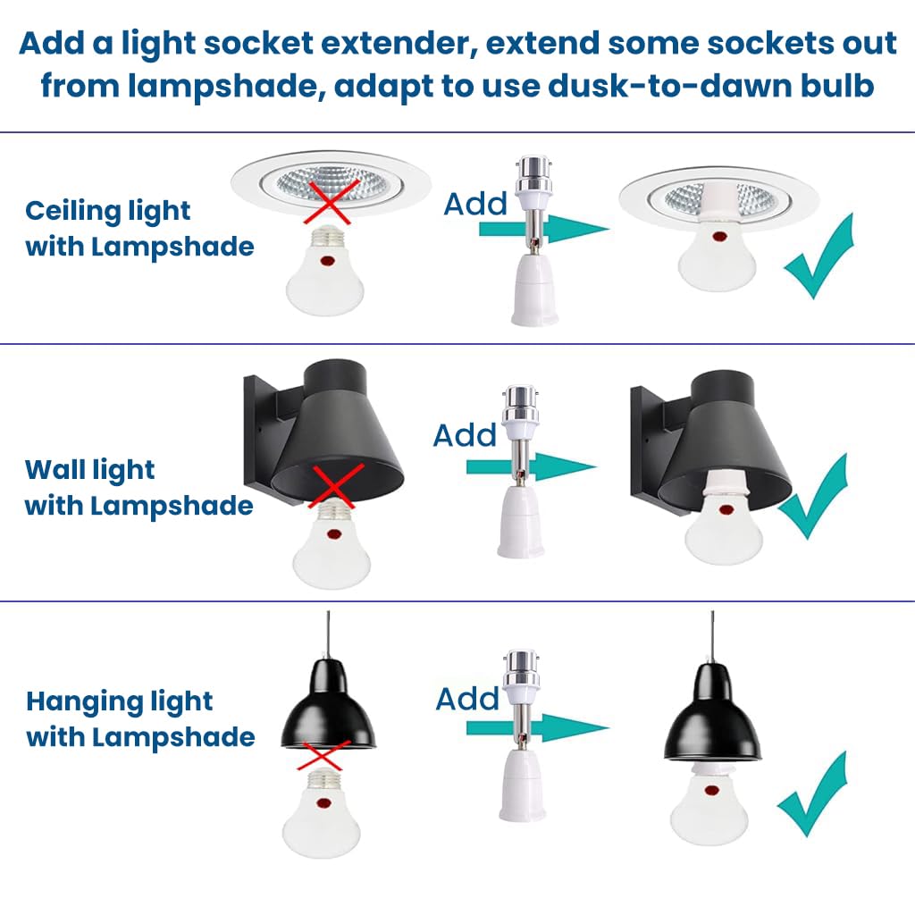 ELEPHANTBOAT B22 to E27 Light Socket Converter for LED CFL Halogen Bulbs | 360° Rotatable 3PCS