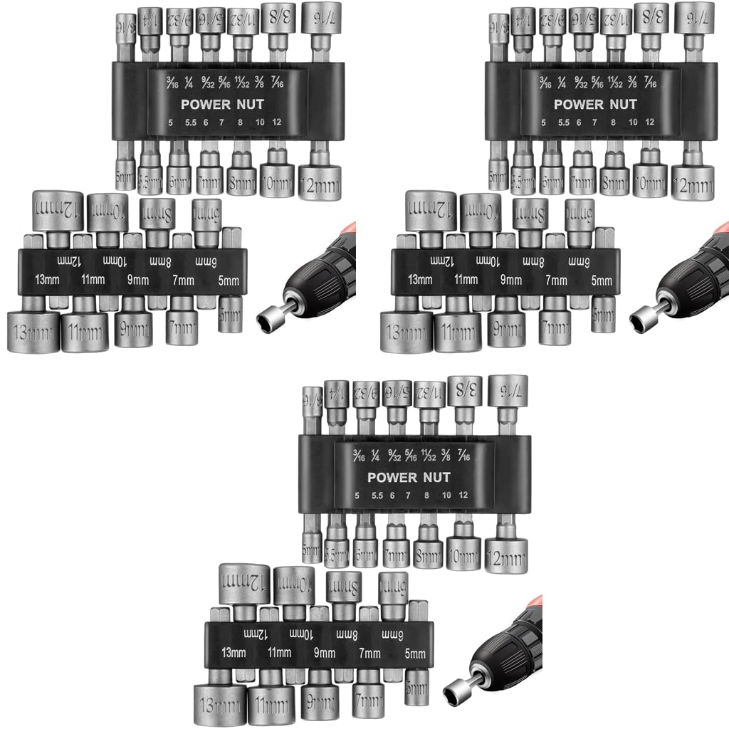 Serplex Power Nuts Driver Drill Bit Tools Set 69PCS with 1/4 Inch Hex Shank for Electric Drills