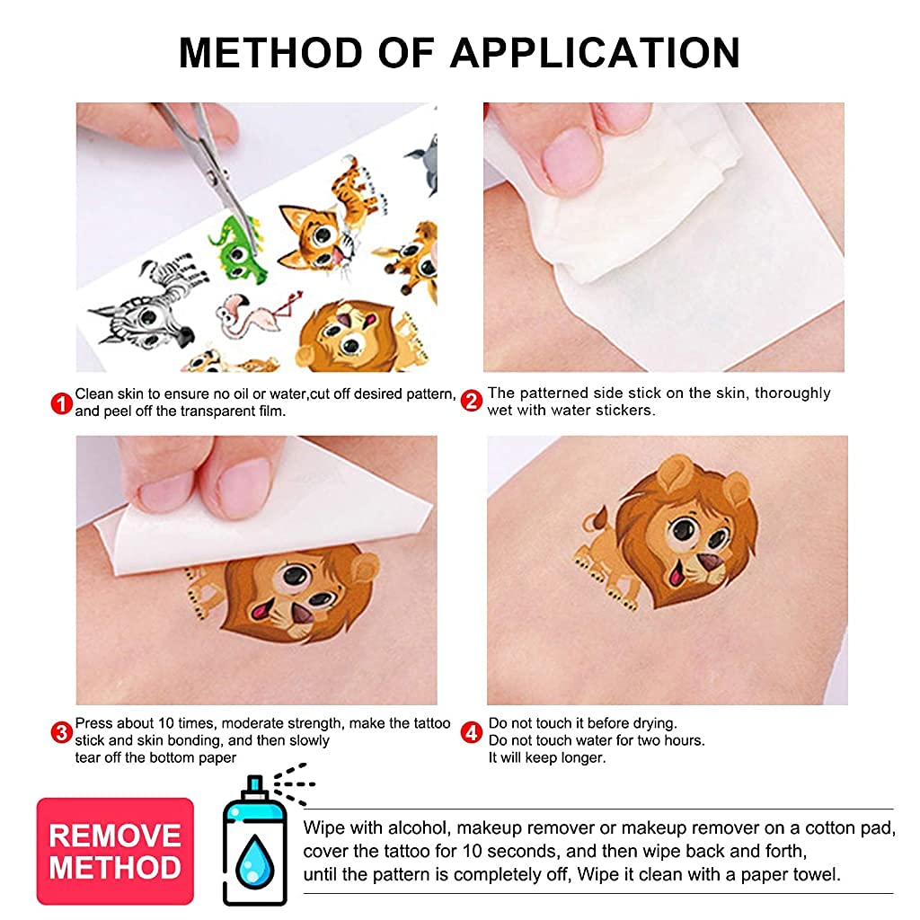 MAYCREATE Waterproof Cartoon Temporary Tattoo Stickers 20 Sheets with Glow Effect for Kids | Unicorn Mermaid Dinosaur Party Gift