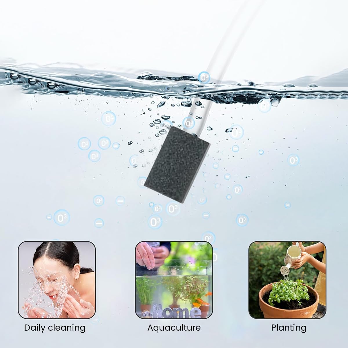 HASTHIP Car Ozone Generator for Vehicle Air Purification with 1000mg/h Output and Air Stone | DC12V Portable Deodorizer