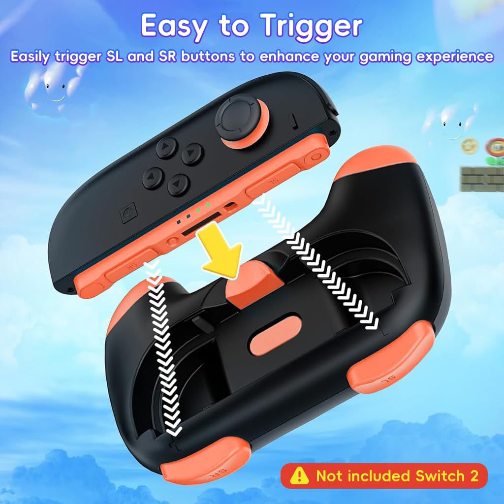 ZORBES Controller Grips for Nintendo Switch 2 Joy‑Cons with Snap‑In Design and ABS Build | 2 Pack Ergonomic Handles