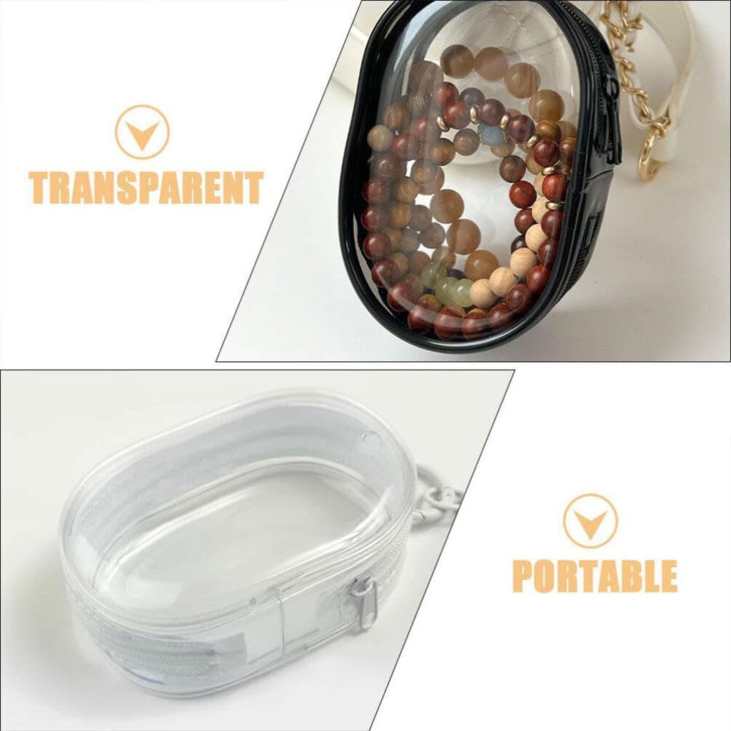 ZIBUYU Cable Organiser Transparent Pouch for Travel featuring Metal Clasp and Zipper | Waterproof PVC Bag for Chargers and Earphones