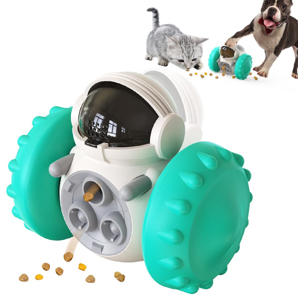 Qpets® Interactive Dog Toys Tumbler Food Dispenser for Dog Cat Toy Tumbler Self-Swing Food Dispenser Toy for Dog Cat Slow Feeder Toy for Dogs Cats Dog Puzzle Toys