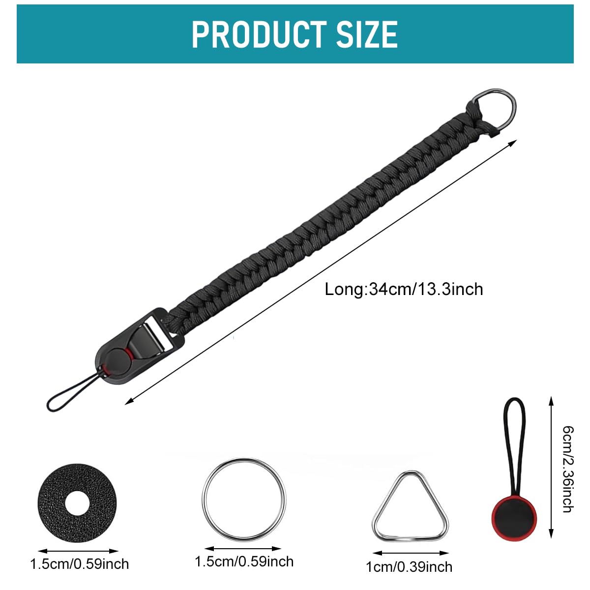 ZORBES Camera Wrist Strap for Mirrorless and Instant Cameras featuring Quick Release Rope 34cm Nylon Braided Design