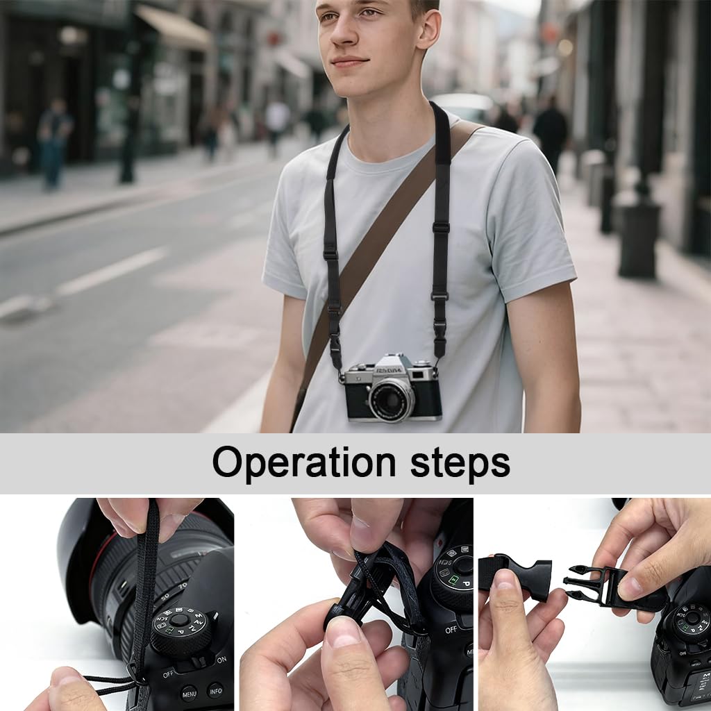 ZORBES Camera Shoulder Strap for DSLR and Mirrorless Cameras with Quick Release | Adjustable Shock Relief Sling