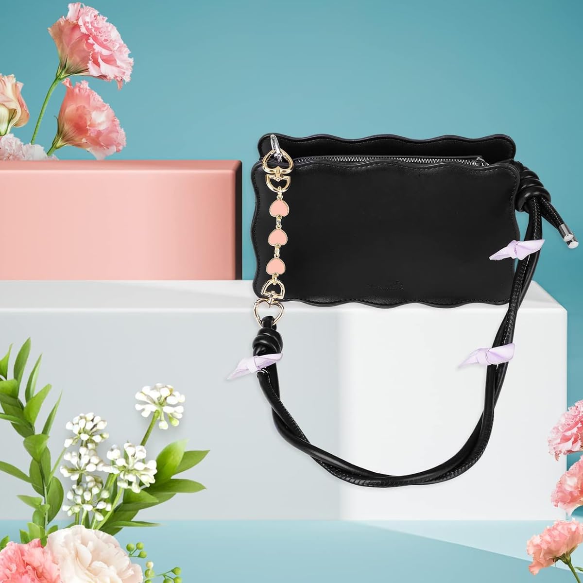 PALAY Bag Extender Chain for Purses and Handbags 4pcs 5.7–6.7in with Dual Clasps | Golden Metal Strap Extenders