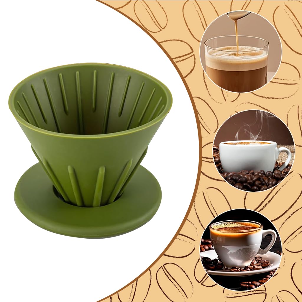 Supvox Coffee Dripper for Customized Brewing with Double Sided Design and 10.2 cm Tray | Food Grade Silicone