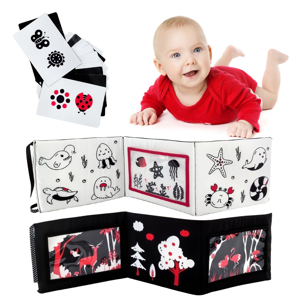 SNOWIE SOFT Baby Cloth Book for Early Learning with 3D Animal Tails and BPA Free Fabric | Sensory Toy for Newborns 0-12 Months