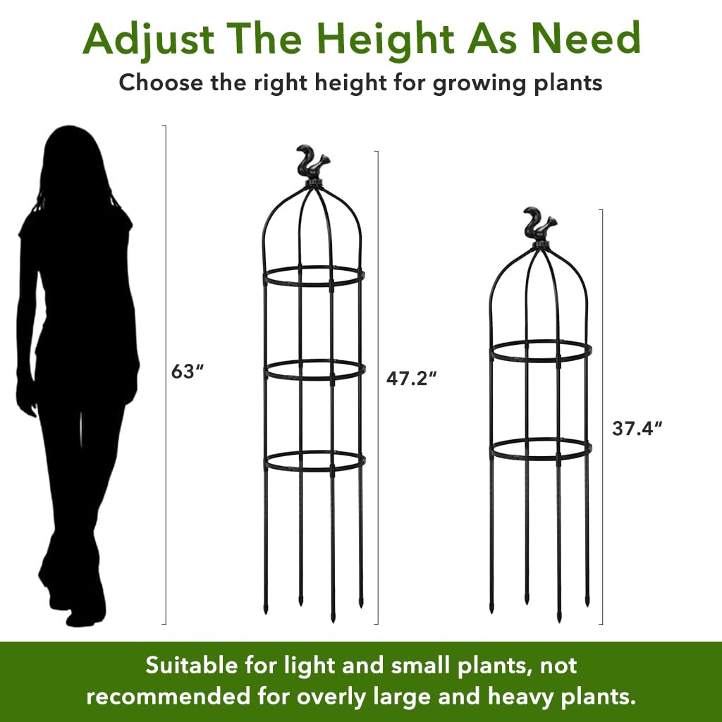 HASTHIP Trellis for Climbing Plants 120cm Adjustable Round Support Sticks with Plastic Frame | Ideal for Clematis Roses Tomatoes and Ivy