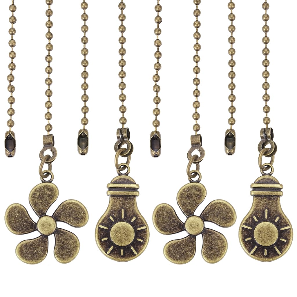 HASTHIP Ceiling Fan Pull Chains Extension for Fans and Lights with 12 in Retro Metal Design | Creative Fan and Bulb Grips