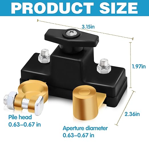 STHIRA® Car Battery Disconnect Switch for 12V 24V Battery is Used to Prevent 2PCS