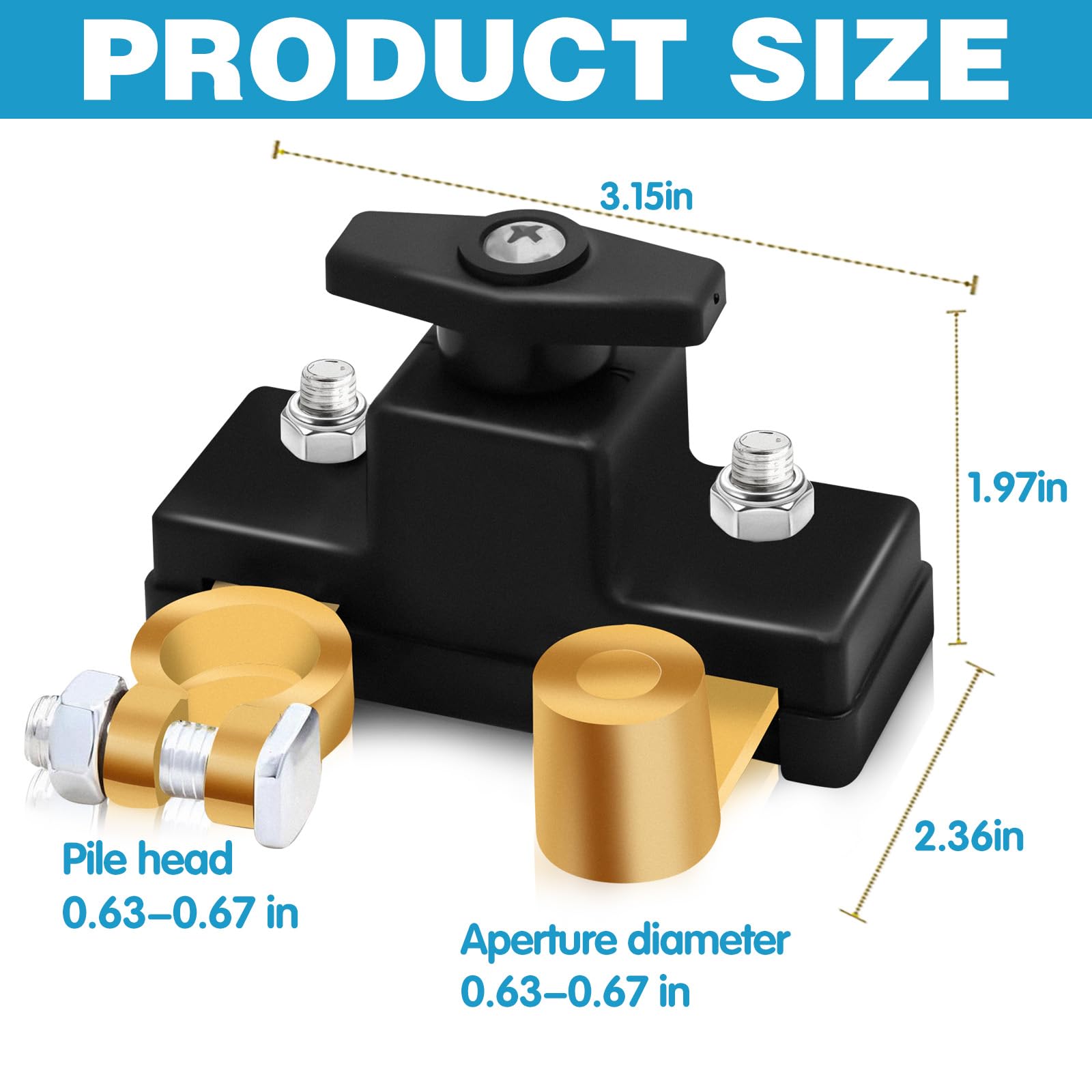 STHIRA Car Battery Disconnect Switch for 12V 24V Batteries including Cars Trucks RVs and Boats