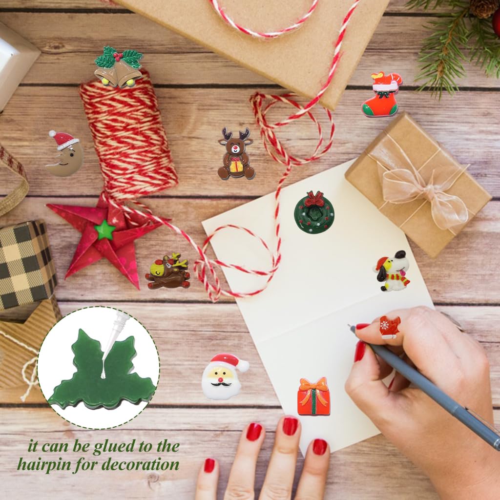 Venzina Christmas Resin Charms for Home Decor featuring 100 Mini Flatback Ornaments | DIY Crafts