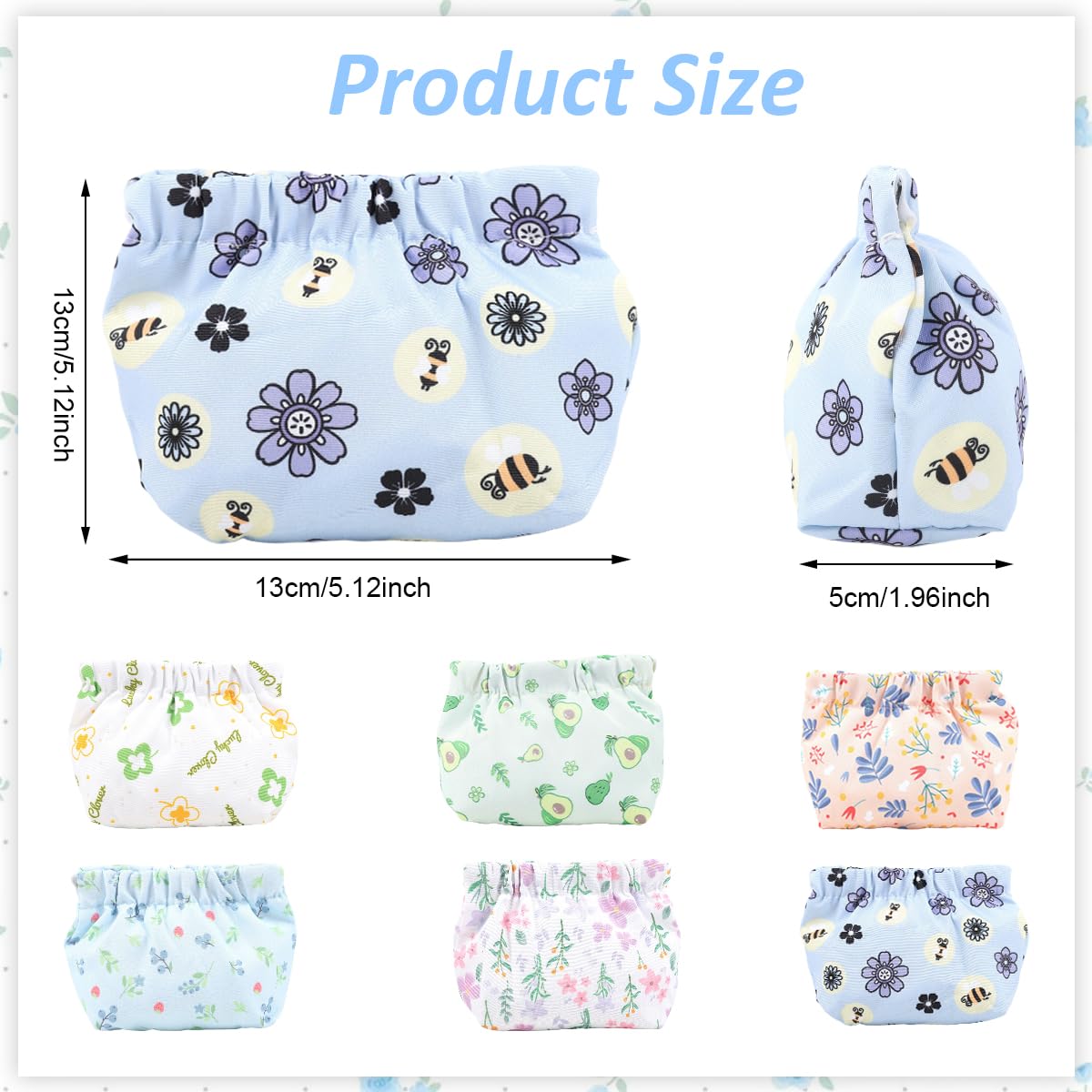 HANNEA® 6pcs Makeup Small Pouches for Women Girls, Travel Cute Cosmetic Bag Make Up Pouch for Woman, Mini Small Bags for Women, Portable Coin Pouch Self-closing Organizer for Makeup Tools