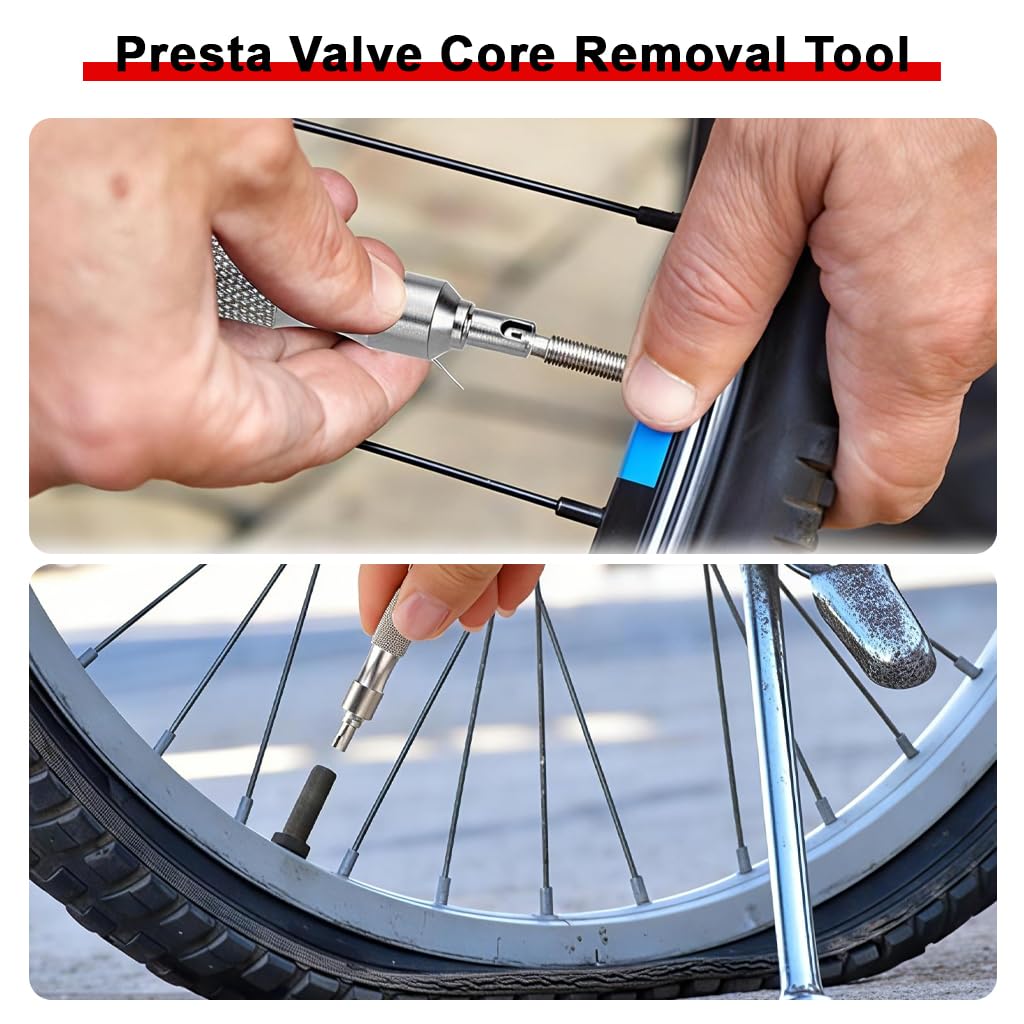 STHIRA Valve Core Removal Tool for Car, Bike and Motorcycle Tires with Ergonomic Grip | Compact Keyring Design