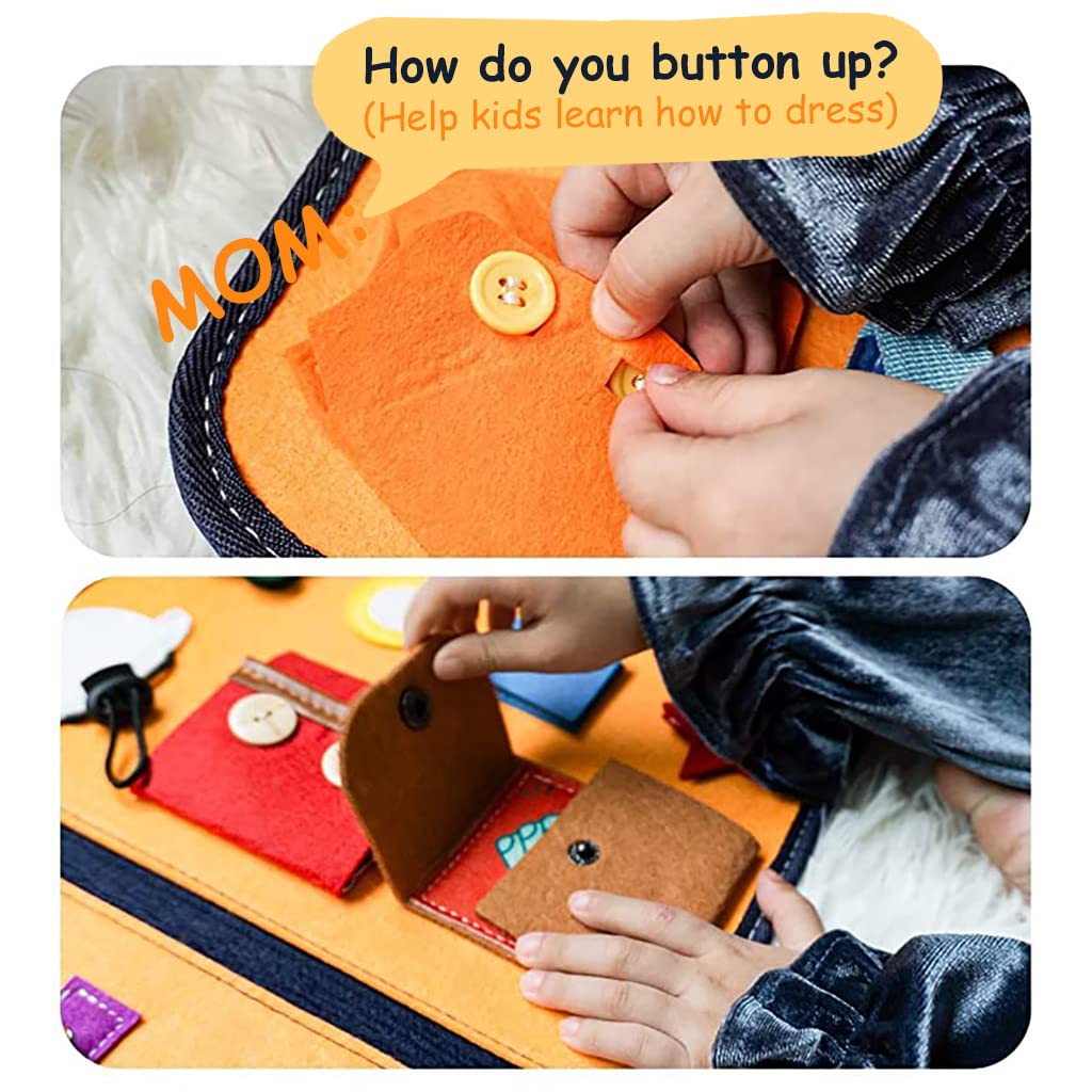 SNOWIE SOFT Solar System Busy Board for Toddlers 1-3 with Montessori Activities | Soft Felt Travel Toy