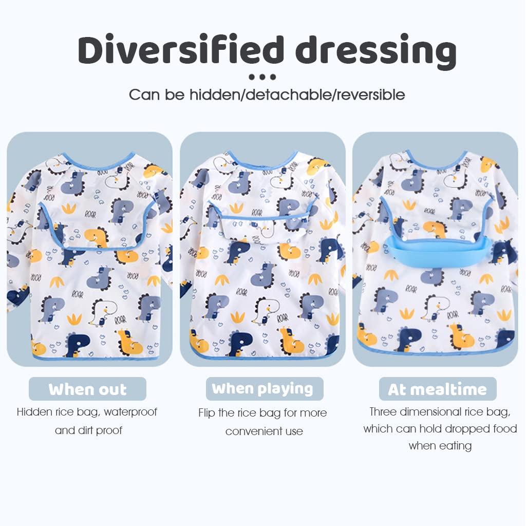 SNOWIE SOFT Baby Bib for Feeding with Pocket and Tie Back Waterproof EVA | Toddler 6–24 Months