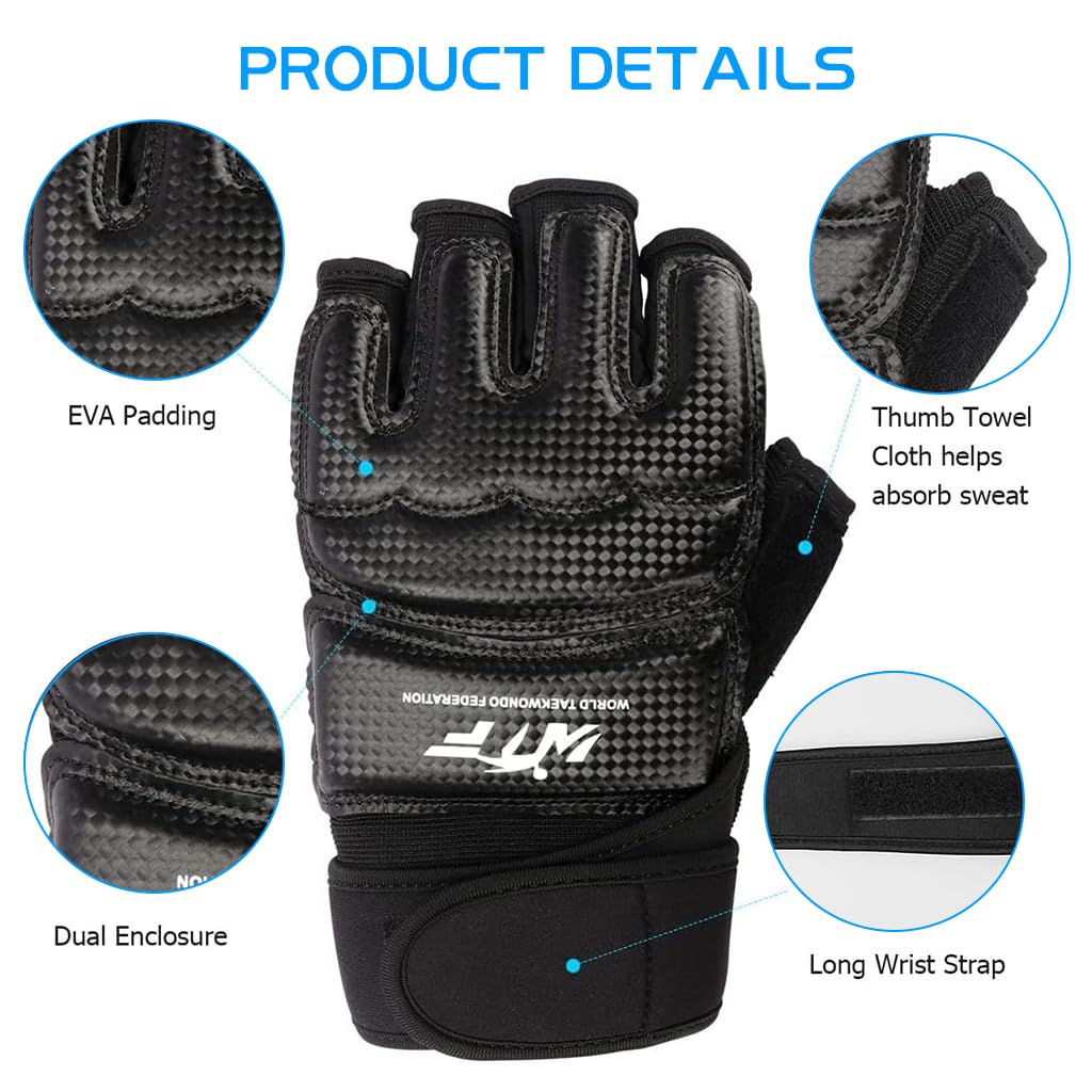 Optifit Boxing Gloves for Thai Training with Fingerless Open Palm and Wrist Support | Adjustable Closure for Martial Arts and Fitness