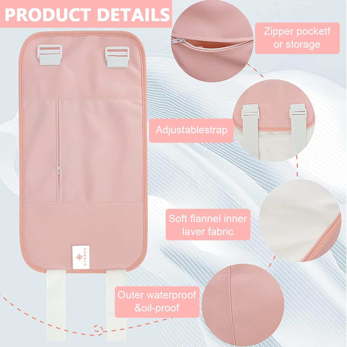 HANNEA Castor Oil Pack for Liver Detox with Zipper Pocket and Adjustable Strap | Reusable Flannel Wrap