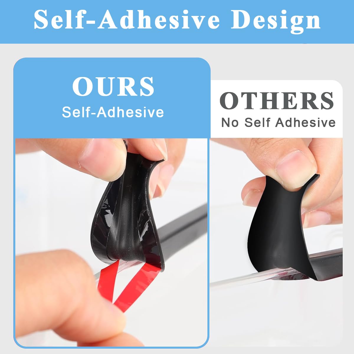 HASTHIP 16.4ft Rubber Edge Trim Cuttable Rubber Edge Trim Protective EPDM Board Edge Trim Tape Double Side Interior Adhesive Design Rubber Edge Trim for 0.5-2mm Thickness Metal Boards or Panels
