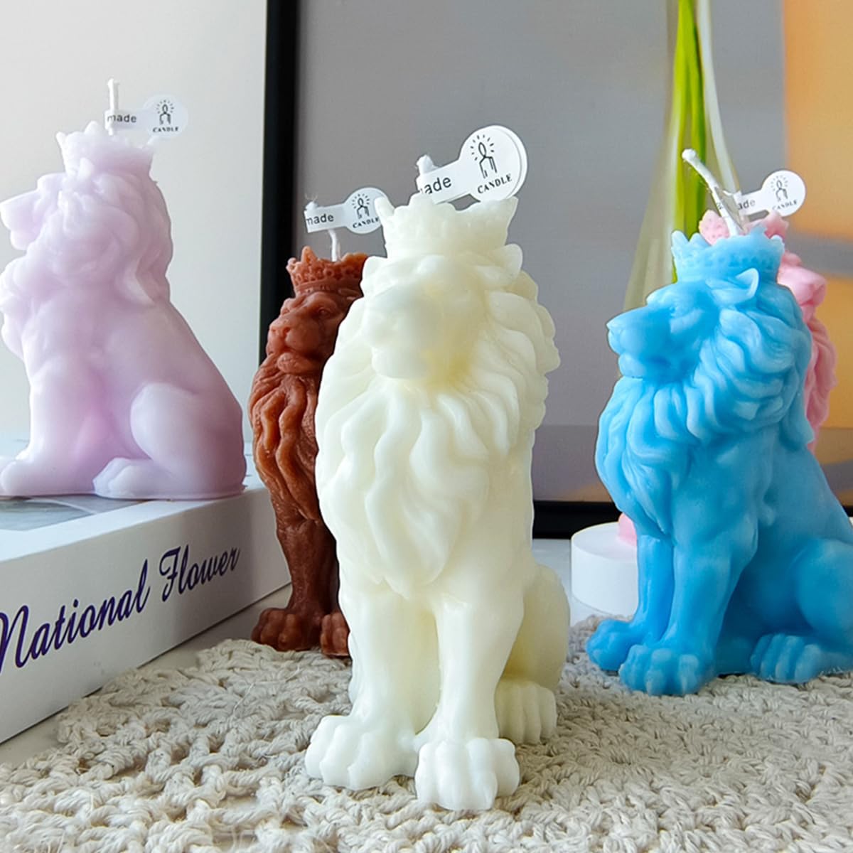 HASTHIP® 3D Lion Candle Mold Animal Mold Silicone Mold for Resin Candle Mold Bubble Resin Making Molds Craft Supplies Animal Mold for Resin Resin Casting Mold