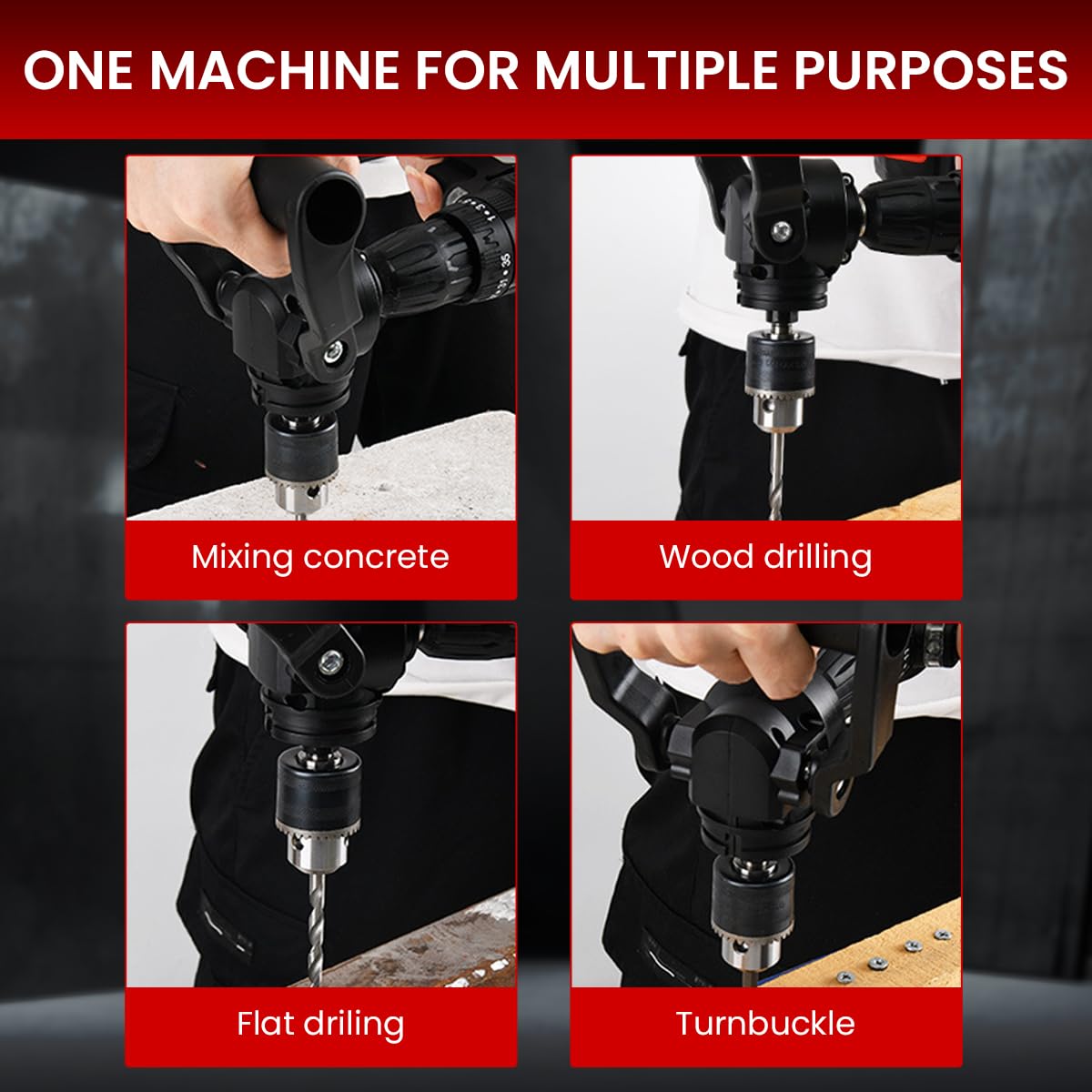 Serplex Right Angle Drill Attachment for Tight Spaces with 1.5mm–10mm Clamping Range | Ergonomic Handle for Power Drills