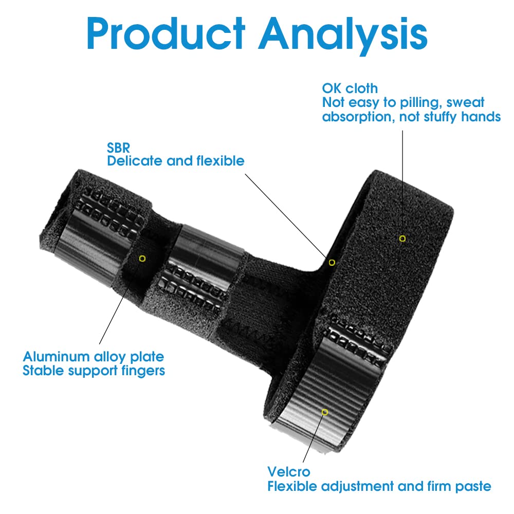 HANNEA Finger Splint for Middle Finger Support with Metal Frame and Soft Padding | Blue
