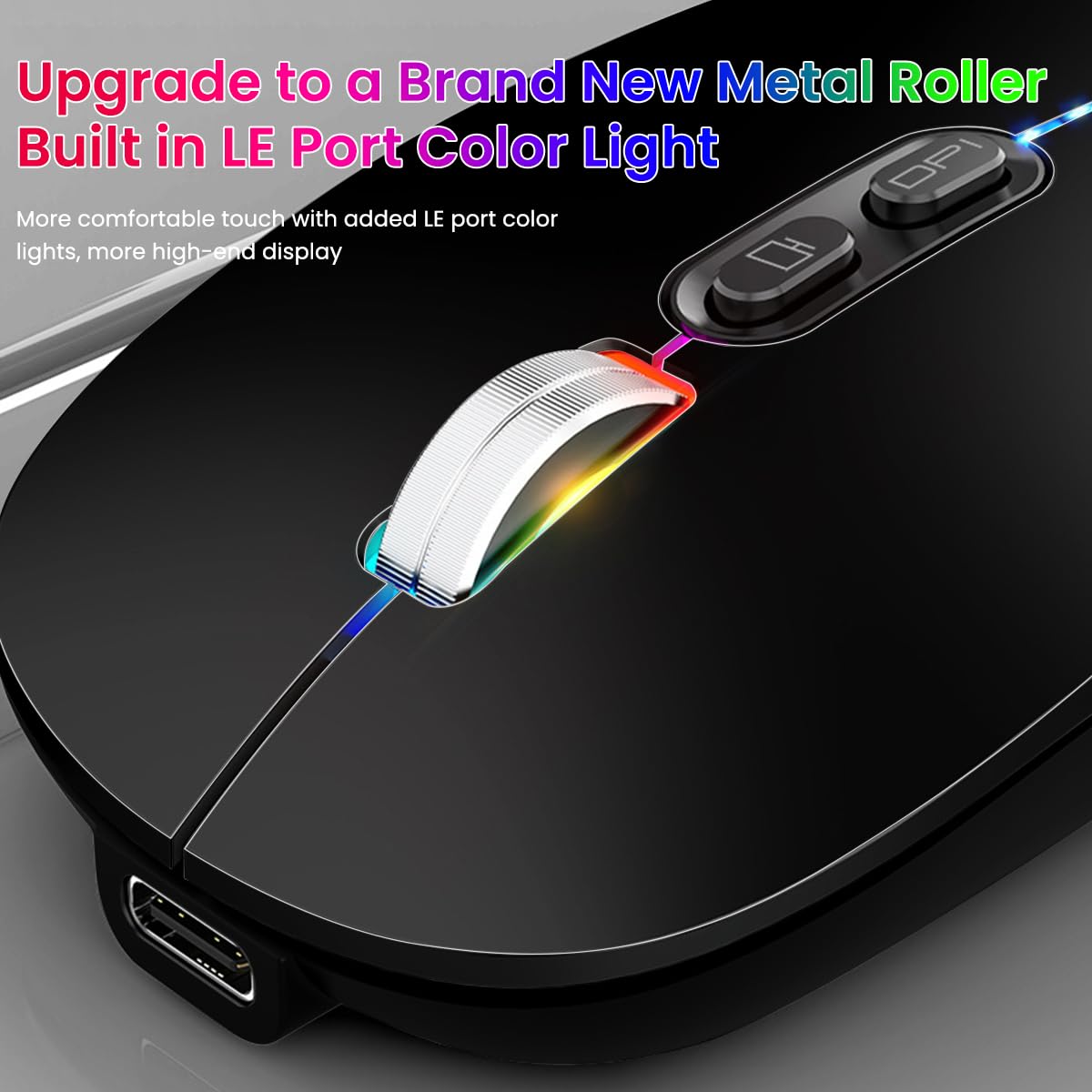 Verilux Wireless Mouse with Dual Mode Bluetooth 5.0 and 2.4G 1600DPI | Ergonomic Silent Design