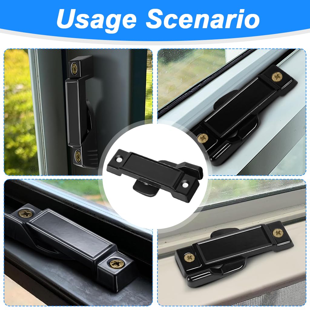 ZIBUYU Sliding Window Locks 3 Pack with Screws for Home Safety featuring Zinc Alloy Build | Child Proof Design