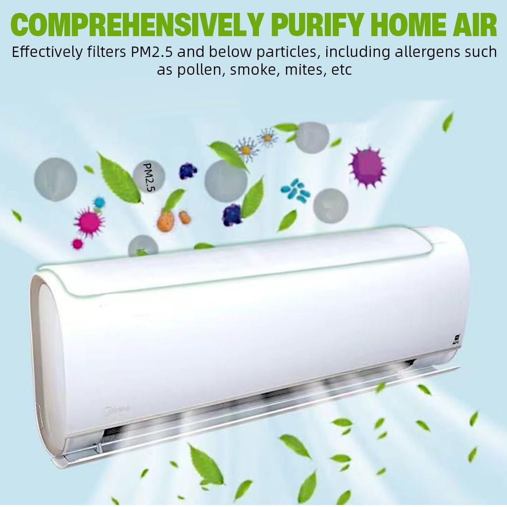 HASTHIP AC Cover for Split Air Conditioner with Self-Adhesive Filter Sheets 20x80cm | 10 Pack Non Woven Dust Protection