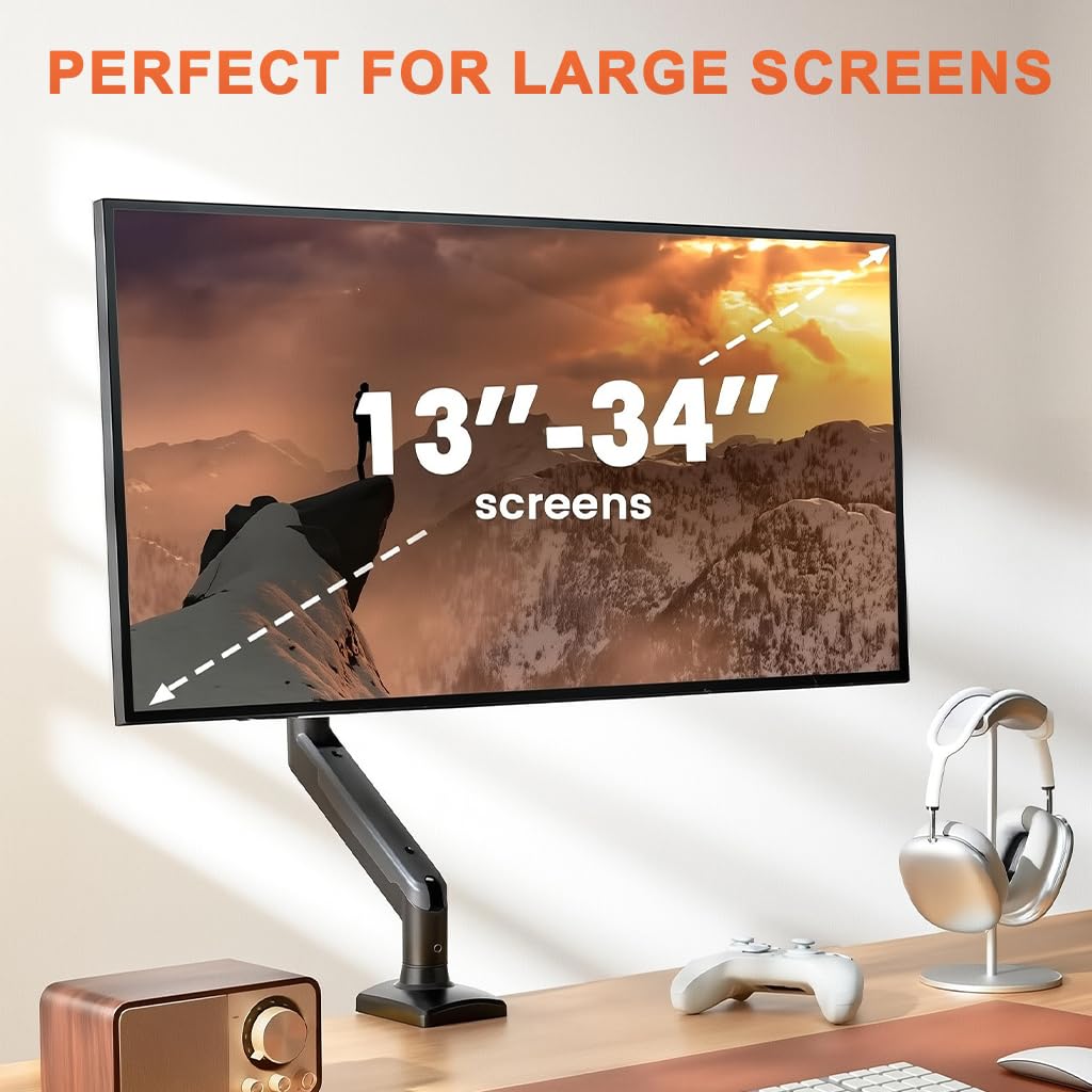 ZORBES Monitor Arm for 17–23 inch Screens with Screw Mount | Aluminum Alloy Adjustable Riser