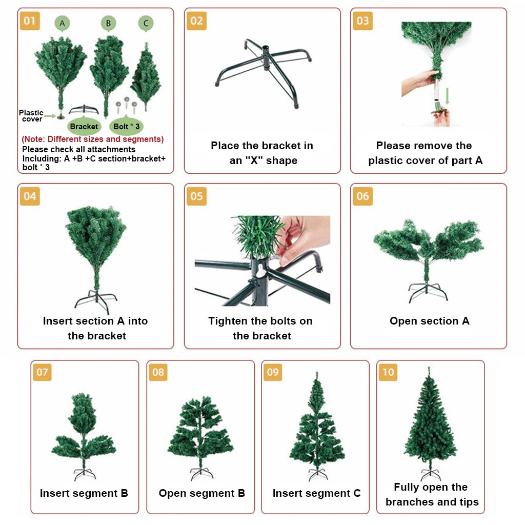 PATPAT Christmas Tree for Home Decor with 550 Branches and Sturdy Metal Stand | 180cm Evergreen
