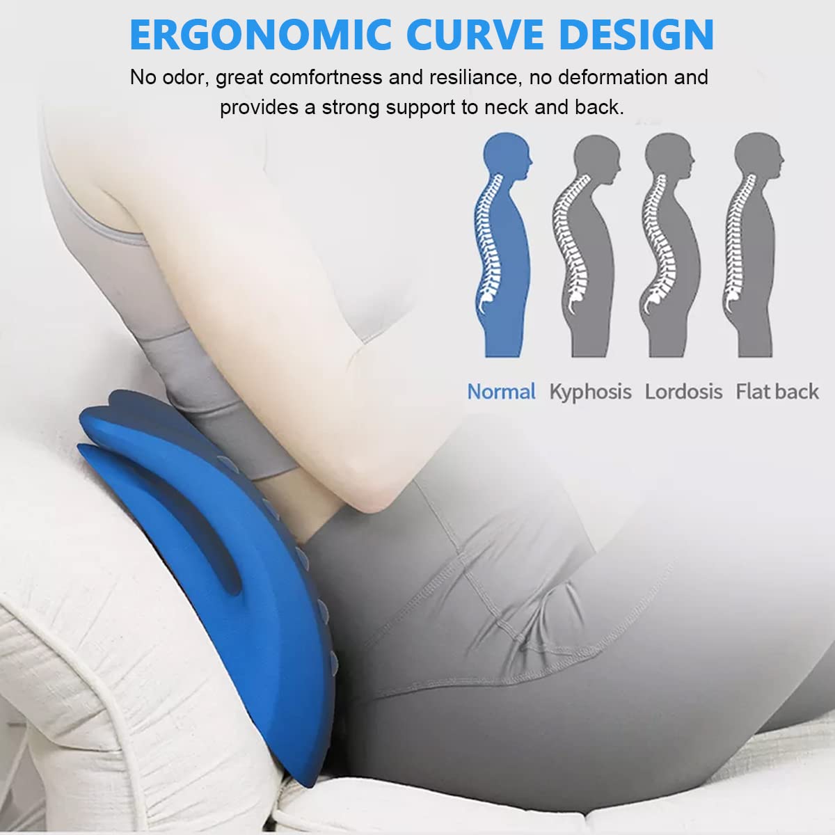 HANNEA 2 in 1 Lower Back Stretcher for Pain Relief featuring Ergonomic Curve Design & PU Foam | Neck and Lumbar Support