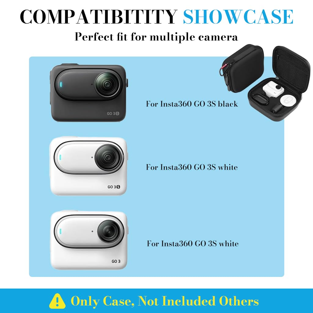 ZORBES Carrying Case for Insta360 GO 3S and GO 3 with Custom Compartments | EVA Hard Shell