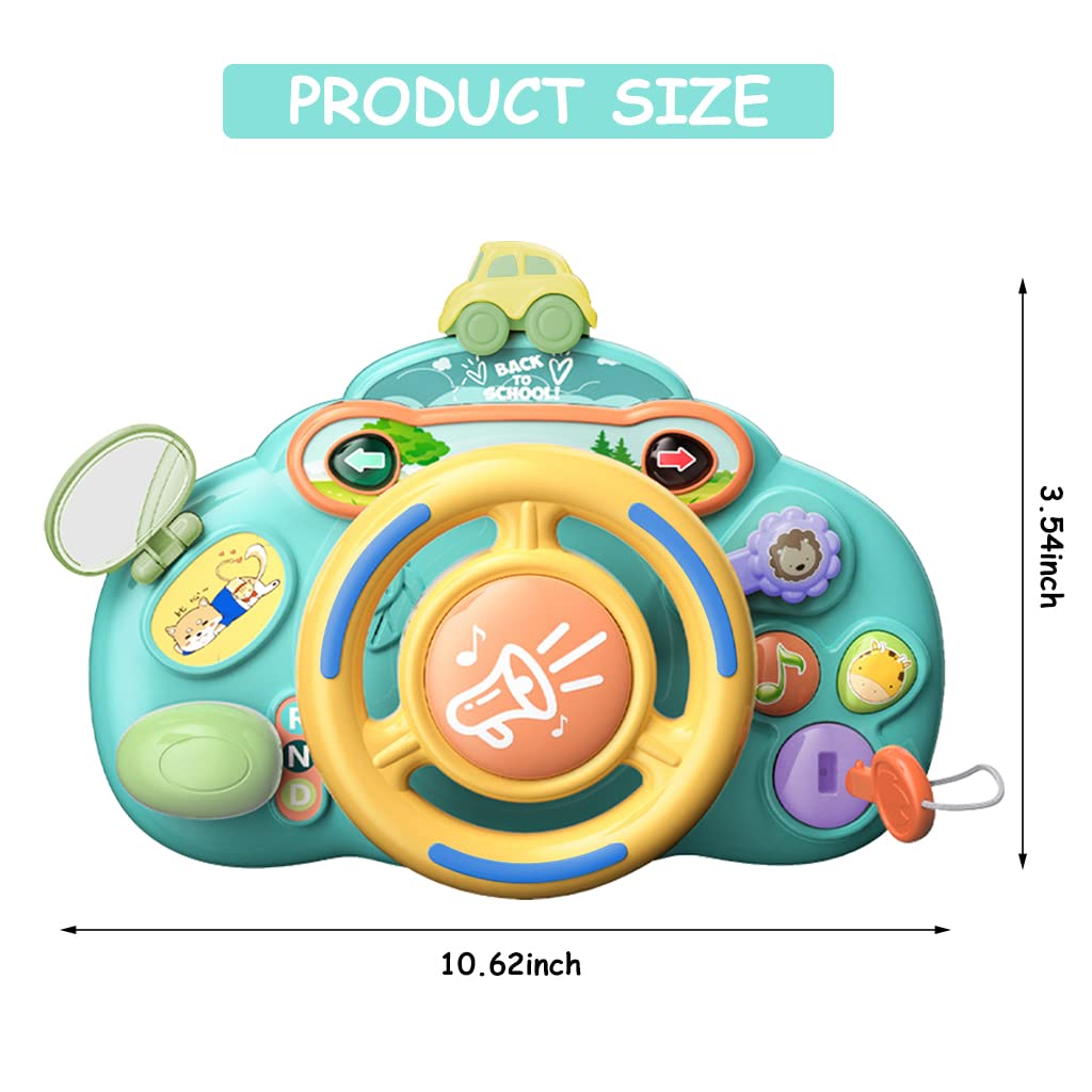 PATPAT Music Driving Steering Wheel Toy for Kids with Screw-Sealed Battery Case and 27x9cm Size | Mountable Crib Play Toy for Baby 1–3 Years