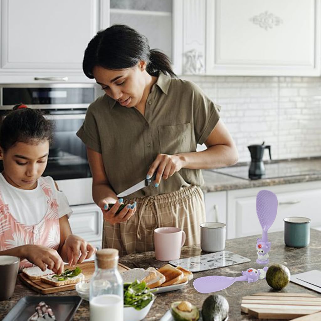 Supvox Rice Paddle for Easy Serving with Suction Cup Base and Non Stick Food Grade Design