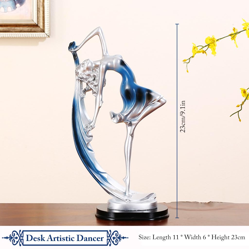 HASTHIP® Desk Decor Artistic Dancer Statue Desk Decor Resin Artful Statue Home Decor Small Aesthetic Artful Desk Decor for Display Cabinet, Bookshelf, Office Desk, 11x6x23cm